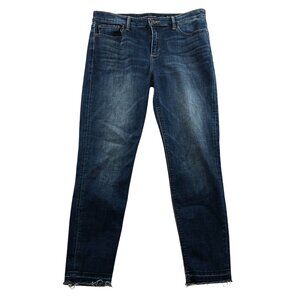 Lucky Brand Womens Jeans Size 12/31 Ava Crop Skinny Raw Hem Blue Denim Casual